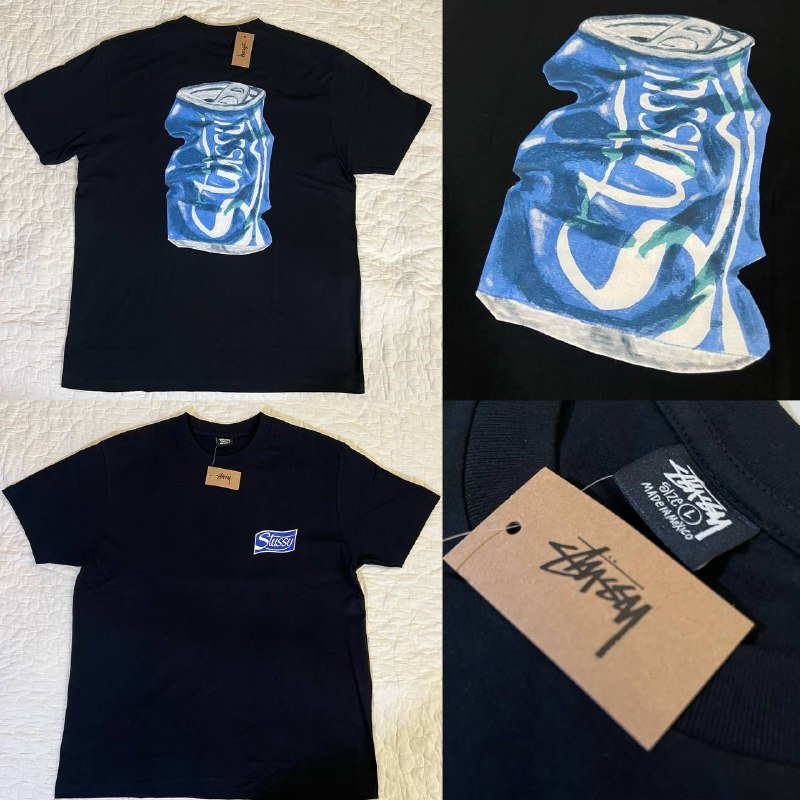 Футболка Stussy Soda Can SS23 черная размер L