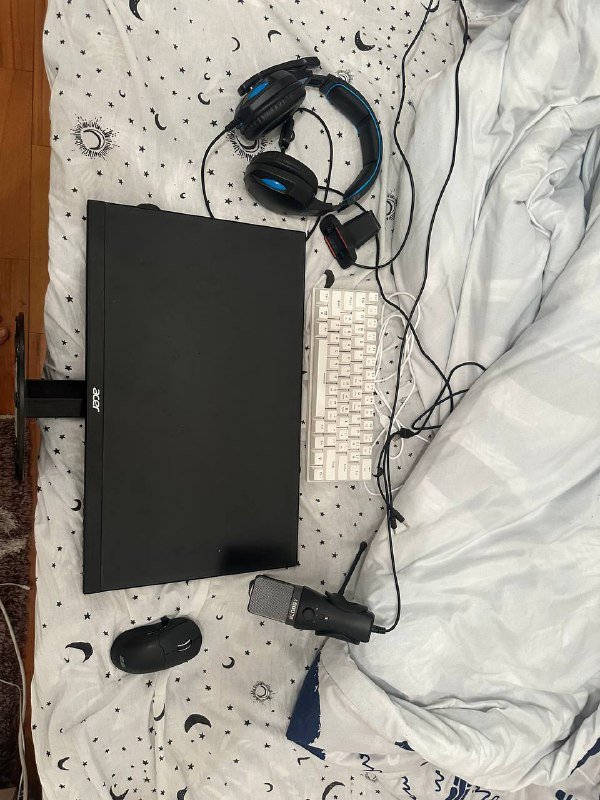 Мышь 2egaming беспроводная, клавиатура, микрофон Blood, наушники, монитор ACER 75HZ