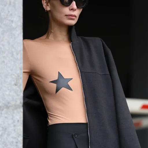 Боди с открытой спиной, лонгслив с пирсингом, Black Cross Top