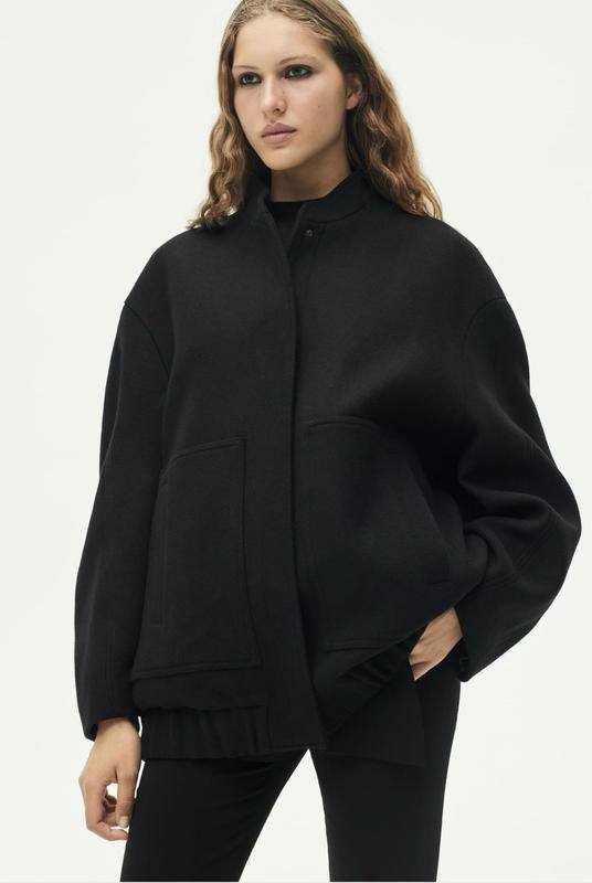 Бомбер ZARA размер L шерсть и полиэстер