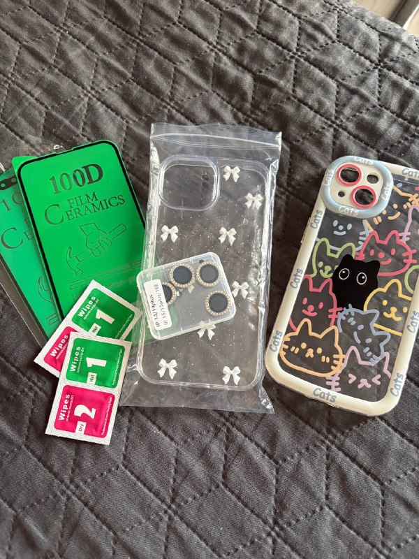 iPhone 14 256GB желтый, комплект, чехлы, стекла 3