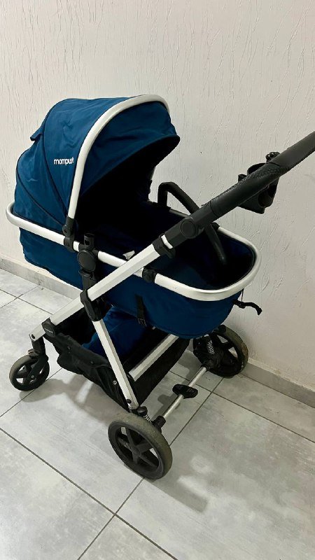 Коляска трансформер 2в1 люлька прогулка Mompush Meteor синий