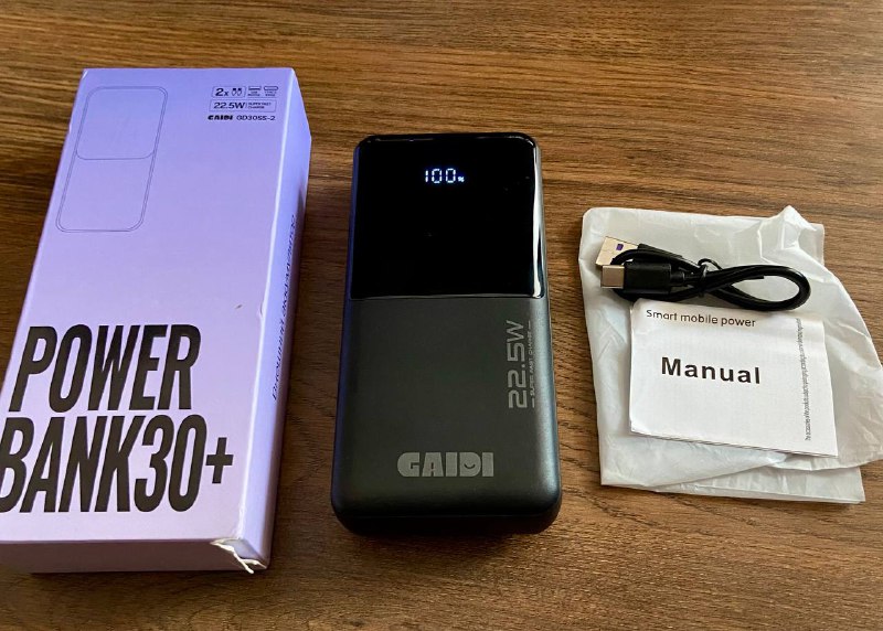 Power Bank CAIDI 30000 mAh с Type-C и Lightning