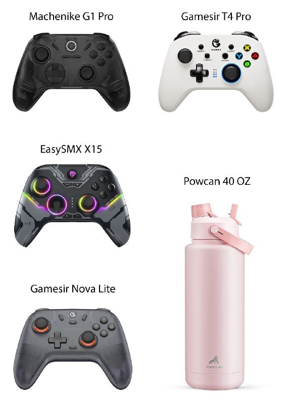 Геймпады EasySMX X15, Machenike G1 Pro, Gamesir T4 Pro, Nova Lite, Термокружка