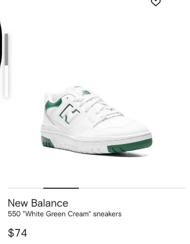 New Balance 550 White Green Cream размер 6 UK или 6,5 US 2