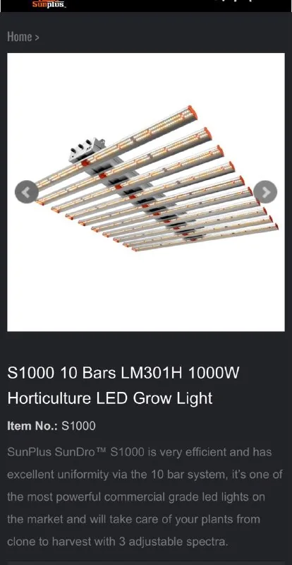 Профессиональная лампа для грова 1000W 1