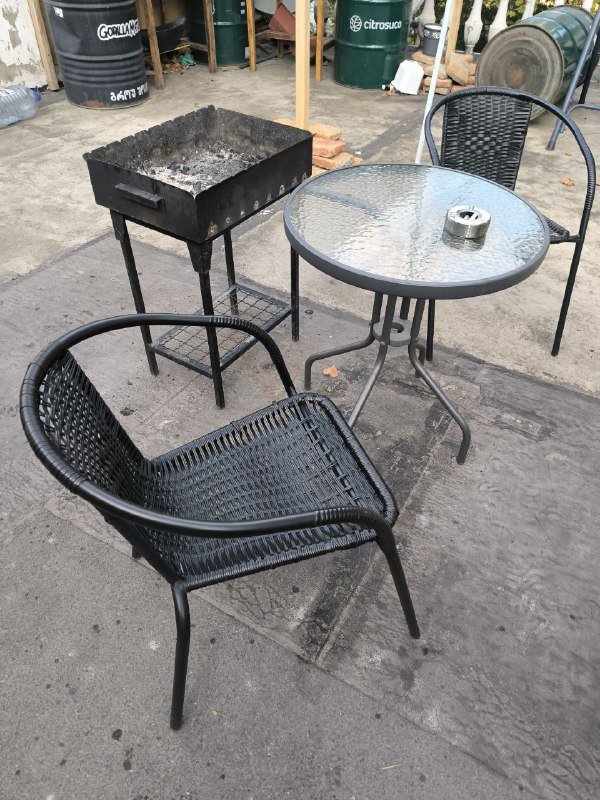 Бочка, уличный стол и кресла комплект 4