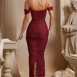 OH POLLY Burgundy Maxi Dress 2