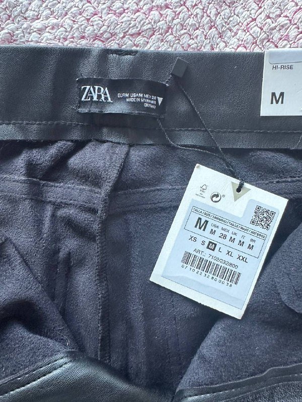 Брюки Zara экокожа размер m 3