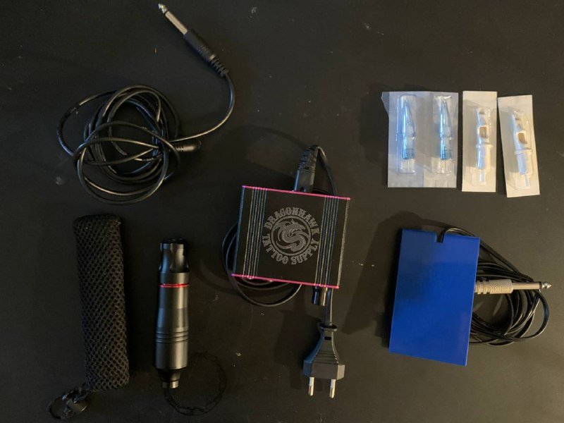 Набор для татуировок Dragonhawk, Pen Fox, педаль, картриджи