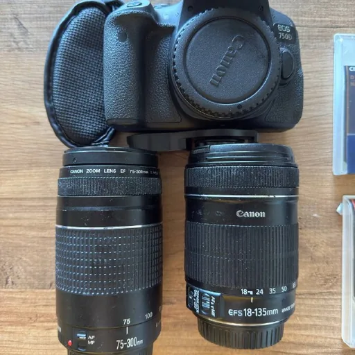 Canon EOS 750D с двумя объективами и комплектом