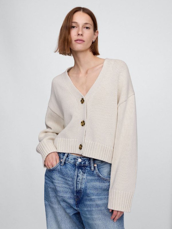 Кардиган женский хлопковый GAP XL ECRU 4