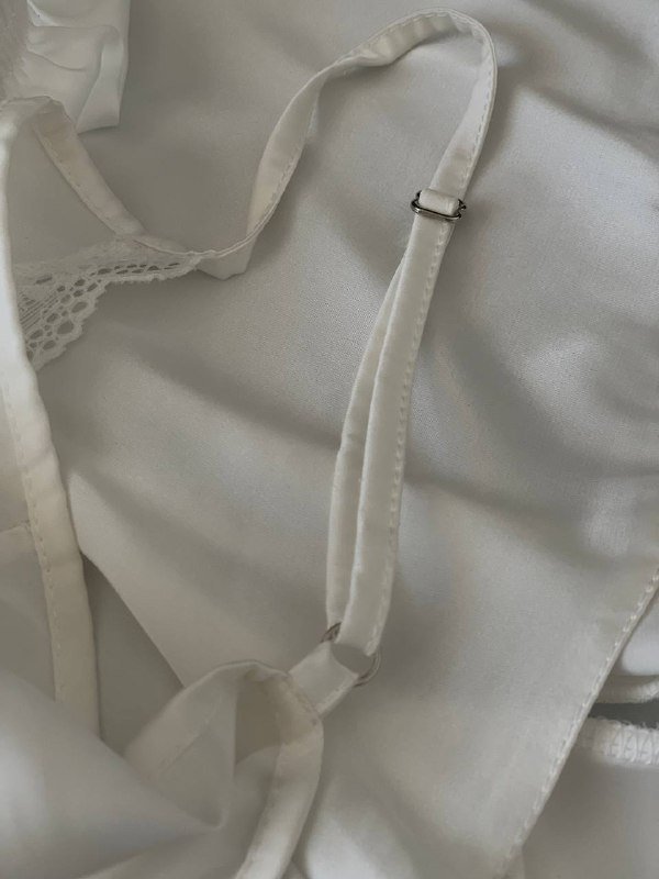 Шелковый комплект пижама и халат белые S/42 6