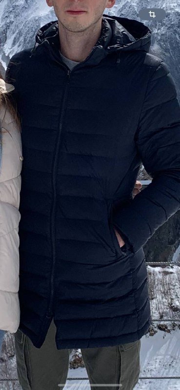 Мужской пуховик Massimo Dutti темно синий размер М 3