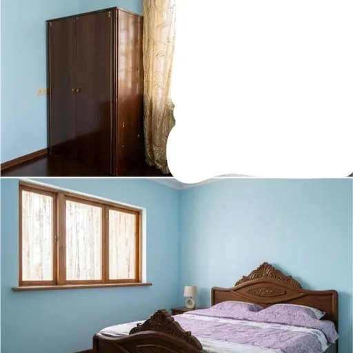 Шкаф, большая кровать