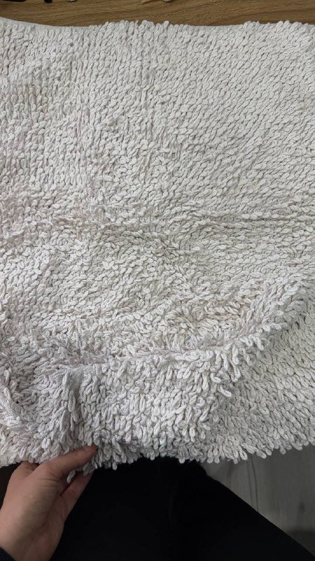 Белый хлопковый коврик 60-114см