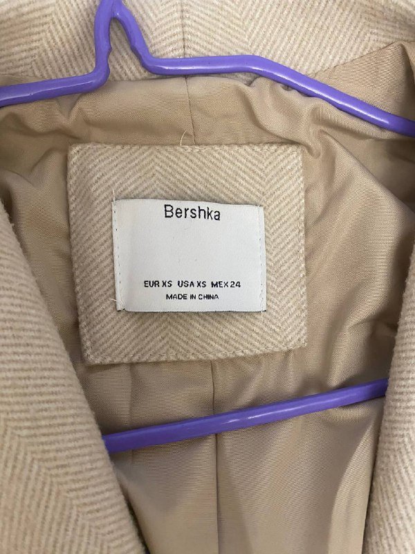 Пальто Bershka женское бежевое XS 3
