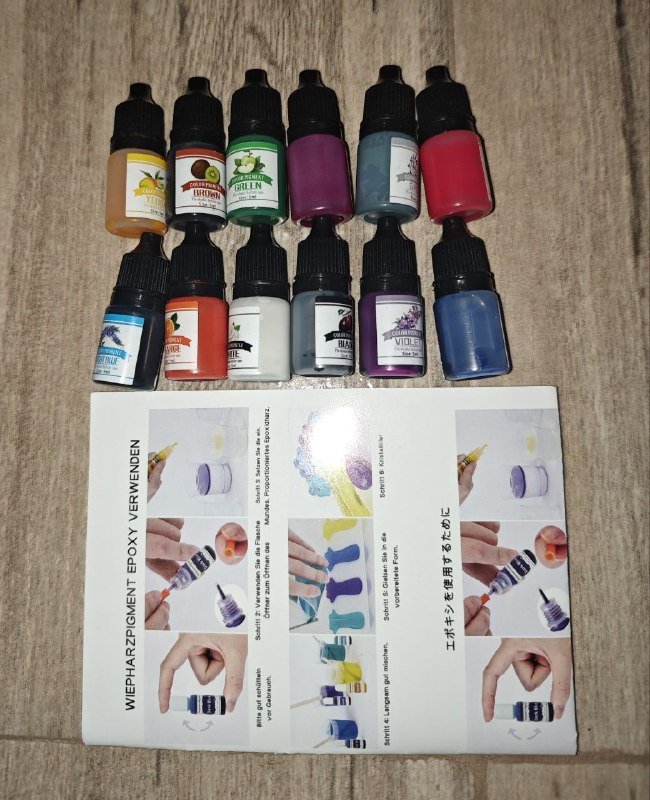 Набор пигменты для эпоксидной смолы 12 цветов по 5 мл