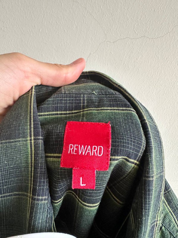 Рубашка унисекс REWARD черно-зеленая, L 5