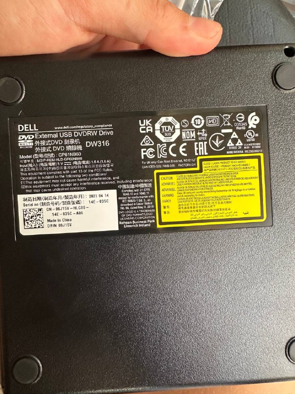 Внешний дисковод Dell USB DVD Drive DW316 5