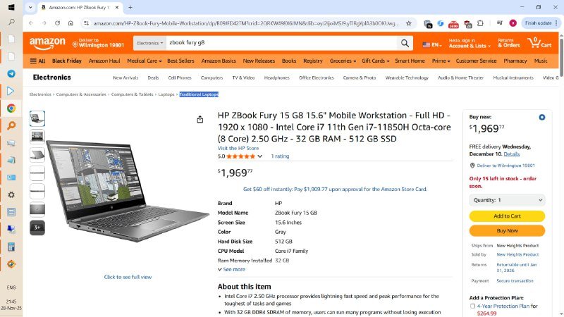 HP Zbook G8 15.6 бизнес ноутбук 10