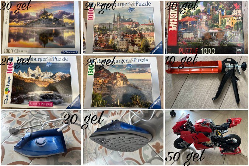 Пазлы 1000, пазлы 1500, пистолет для герметика, утюг, лего мотоцикл, оригинальные ботинки Dr. Martens