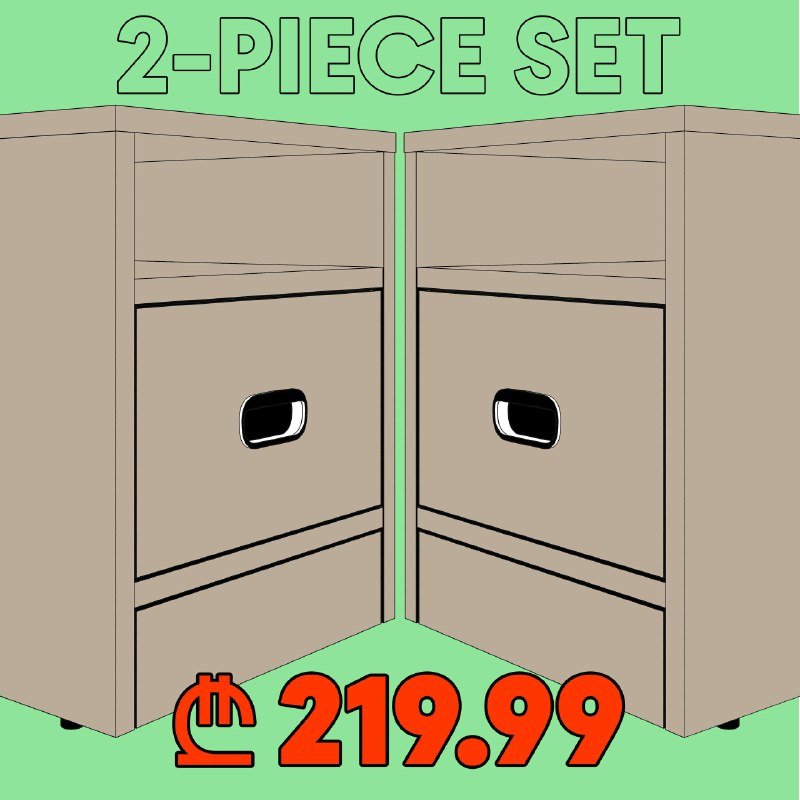 Прикроватные тумбочки с ящиком белого и серого цвета 4