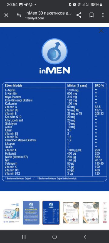 inMen Vitamins for Male Health, 30 Packets 2