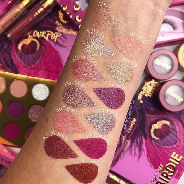 Палетки теней Beauty Bay Wilderness, ColourPop Bye Bye Birdie, карандаши BeautyBomb 4