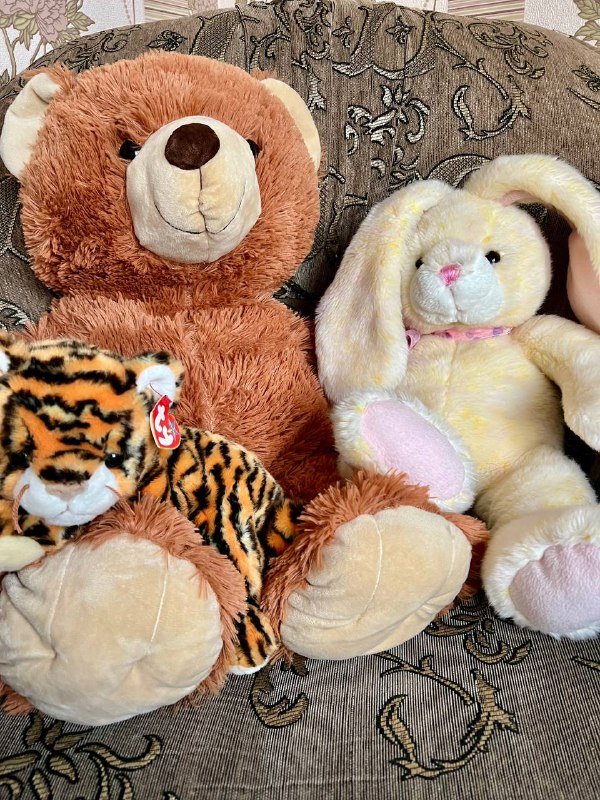 Мишка, Зайка, Тигренок мягкие игрушки