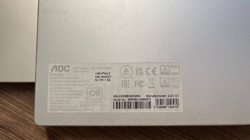 Портативный монитор AOC i1601Fwux 15,6 дюймов 5