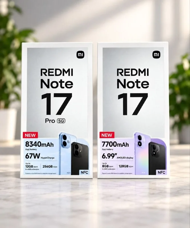 Новые Xiaomi Redmi Note 17, 350 и 150 долларов