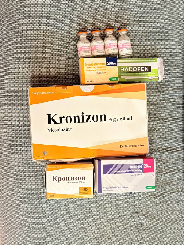 Лекарства: Kronizon, Emanera, Vancor, Сульфасалазин 2