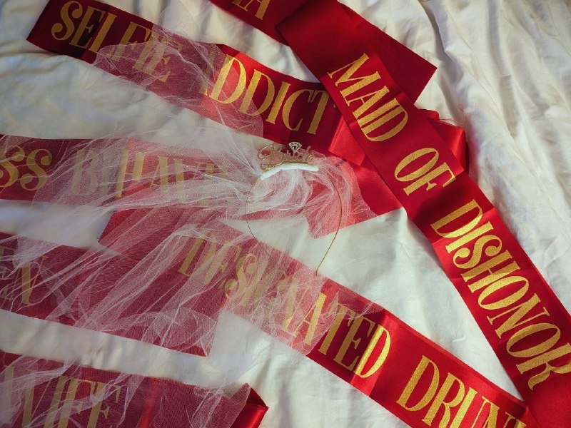 Набор для девичника ободок фата и 7 лент