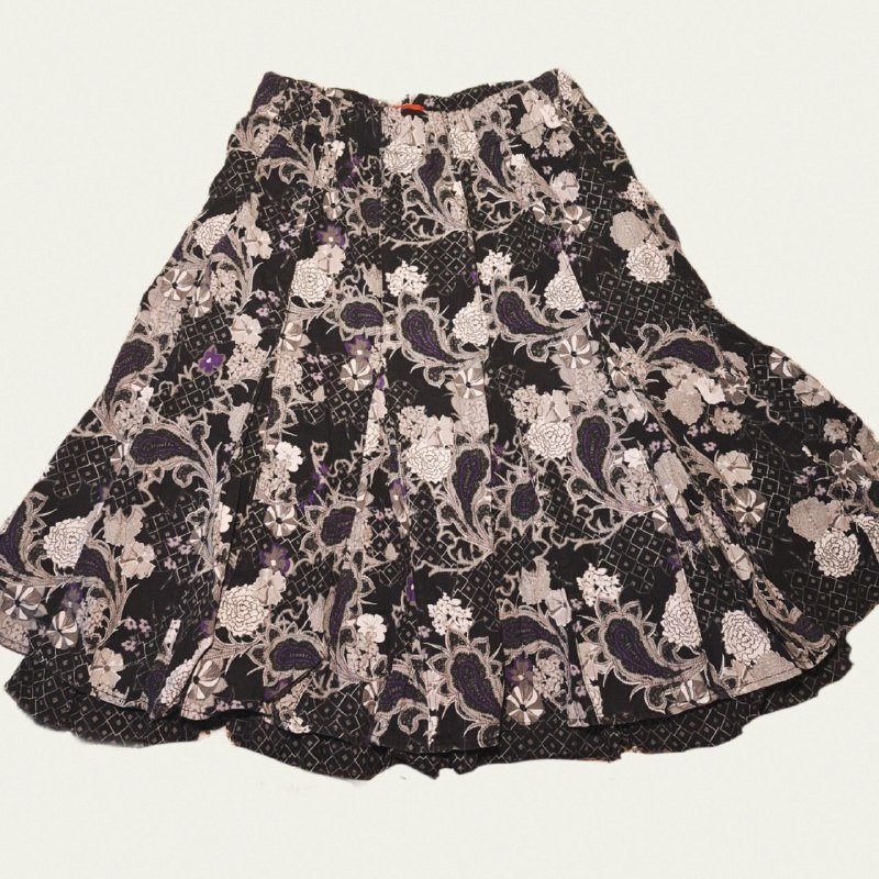 Готическая винтажная юбка С-М на резинке длинная двухслойная