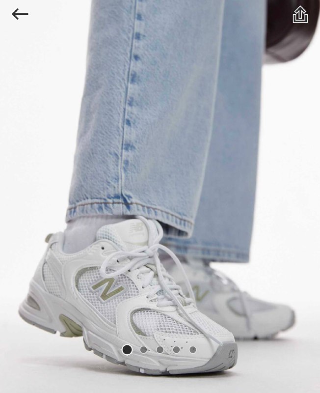 Кроссовки New Balance 530 белые белый светло-зеленый 40 размер 4