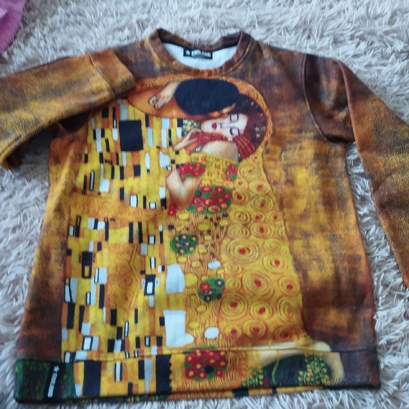 Кофта с принтом Густава Климта 'Поцелуй' S-M