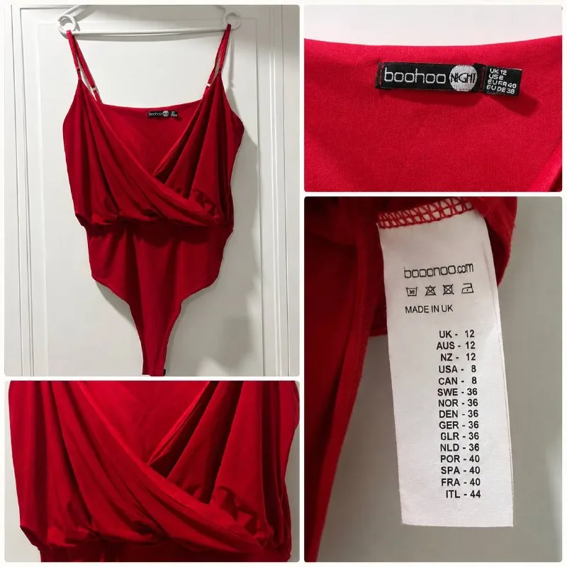 Красное боди Boohoo 1