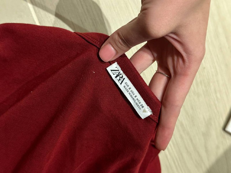 Лонгслив Zara S бордовый 3