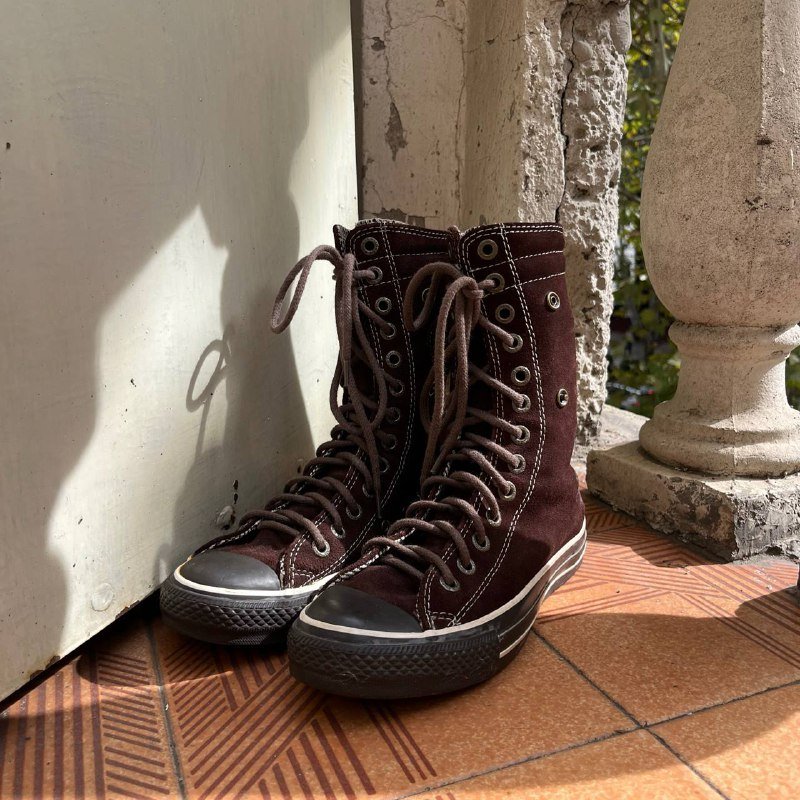 Высокие кеды Converse из замши коричневые