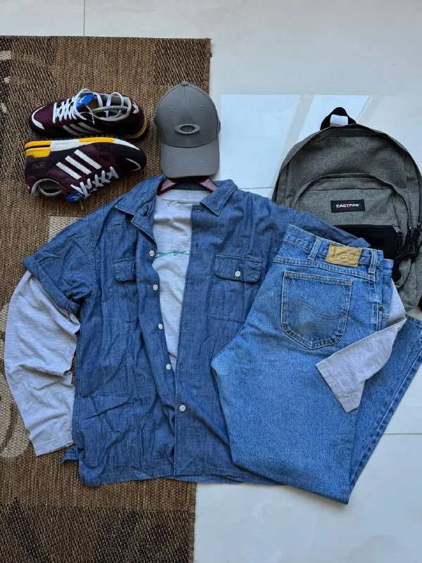 Oakley long-sleeve shirt, JW Anderson x UniQlo shirt, Lee jeans, Eastpak backpack, Oakley cap, Adidas Originals ZX 750 sneakers 1