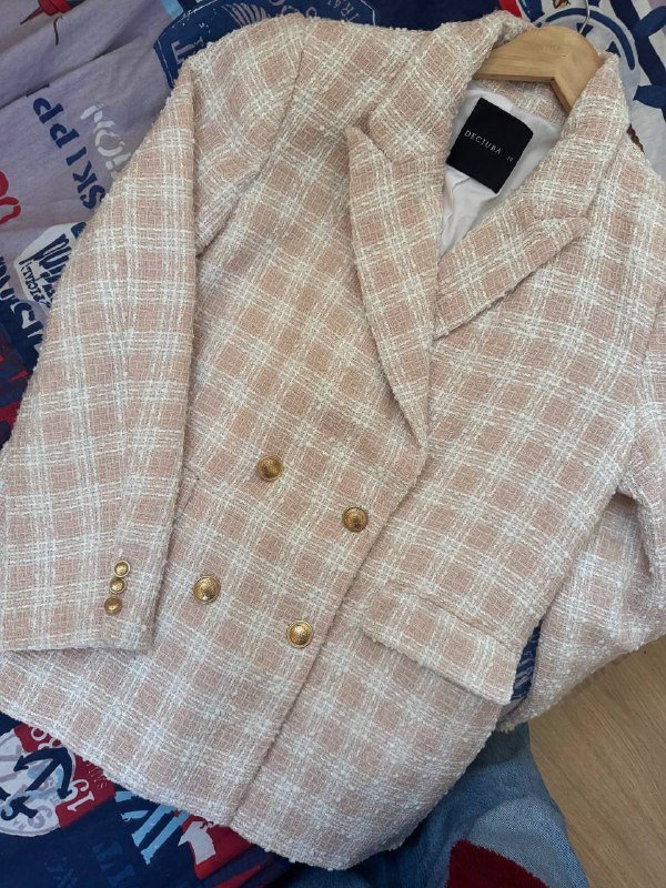 Твидовый жакет Zara, Твидовый жакет Decjuba, Винтажный жакет в клетку 2