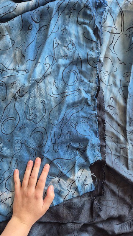 покрашенный шёлк 130*150