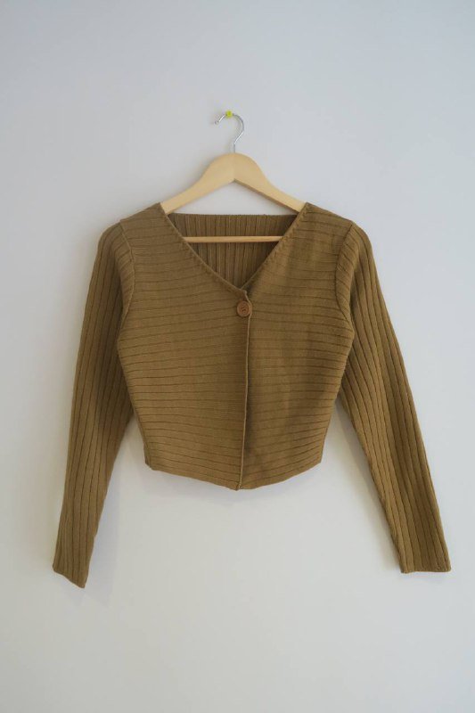 Коричневый вязаный кардиган размер S