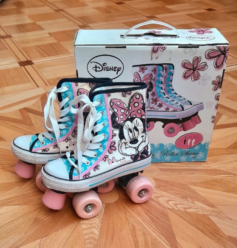 Детские ролики с рисунком Минни Маус, размер 32