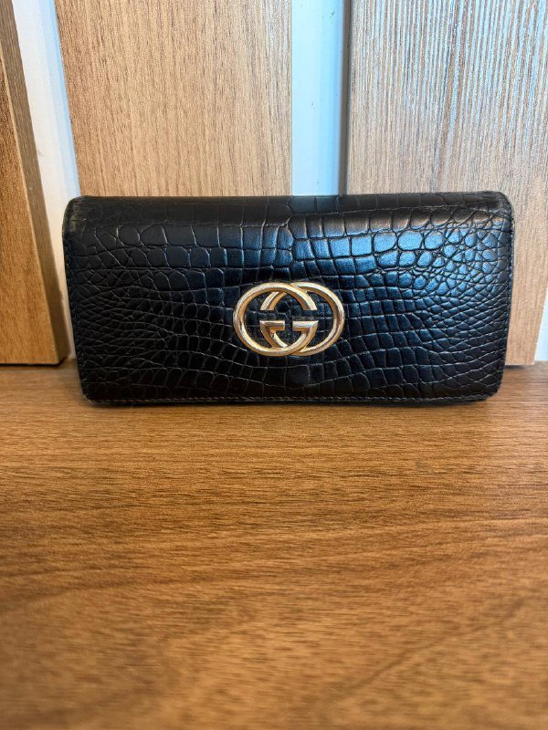 Кошелек оригинал черный кожаный Gucci 2