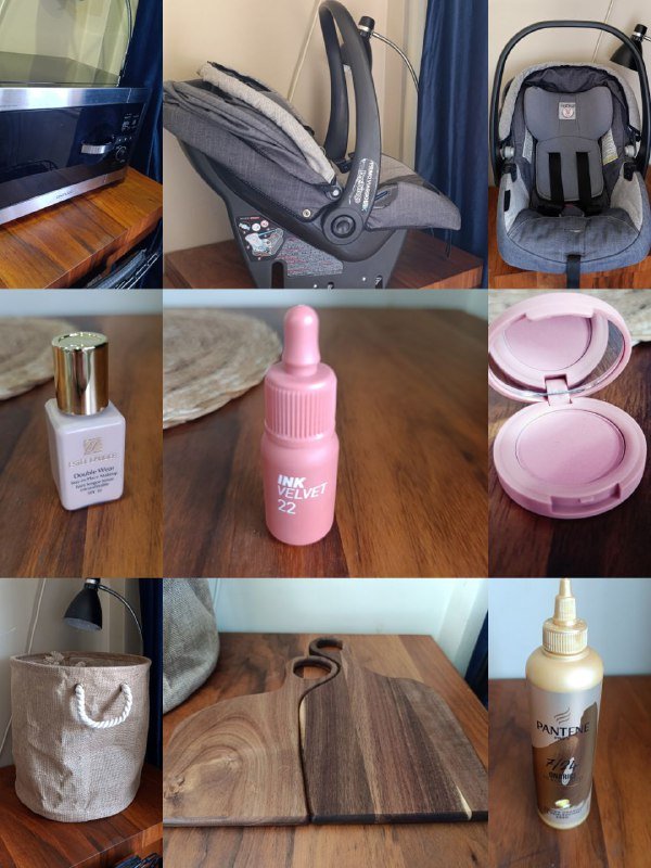 Микроволновая печь, автокресло Peg Perego, Estee Lauder тональный крем, тинт для губ INK VELVET, румяна Divage, корзина для хранения, разделочные доски, средство для волос