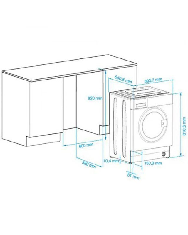 Встраиваемая стиральная машина BEKO WITC 7612 B0W 7 кг 7