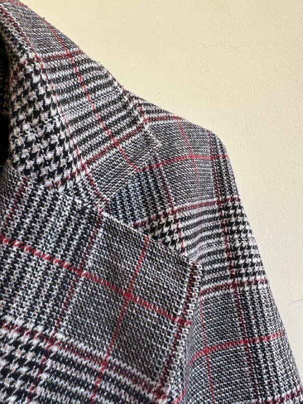 Клетчатый удлиненный пиджак пальто 2