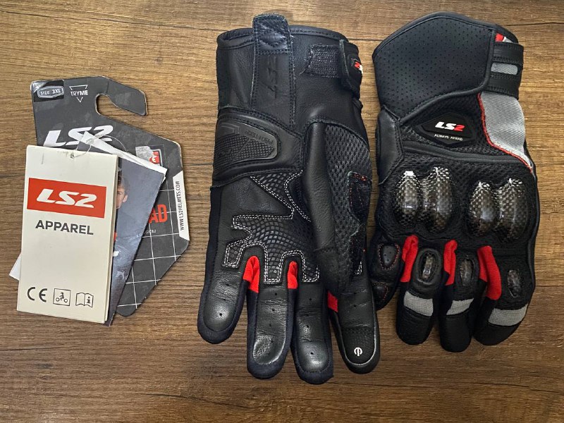 Мотоперчатки LS2 SPARK 2 AIR MAN GLOVES BLACK GREY RED
